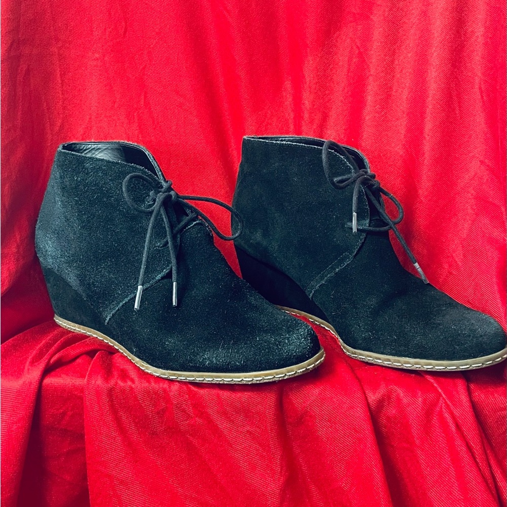 Franco Sarto “Annabelle” Wedge Booties, size 8, black